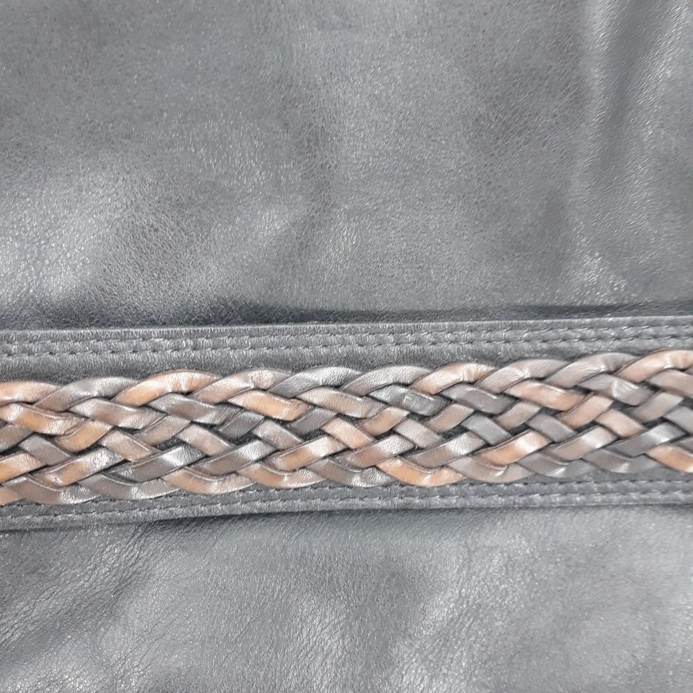 Cassis Genuine Leather Black Shoulder Bag Braided‎ - Picture 13 of 17